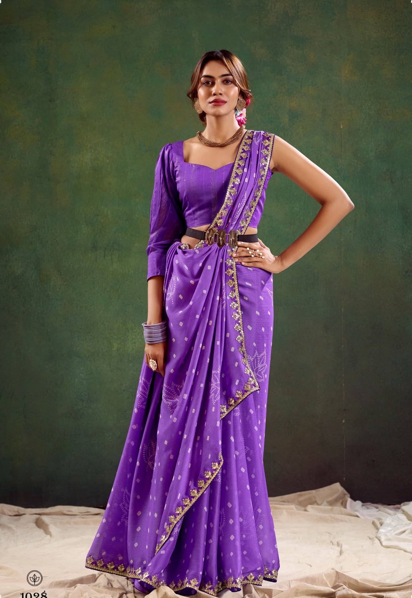 Pure Chiffon Lehariya Saree