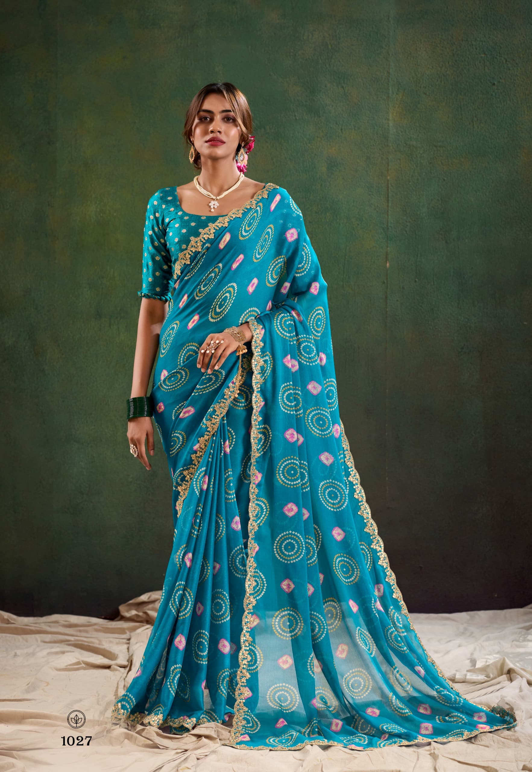 Pure Chiffon Lehariya Saree