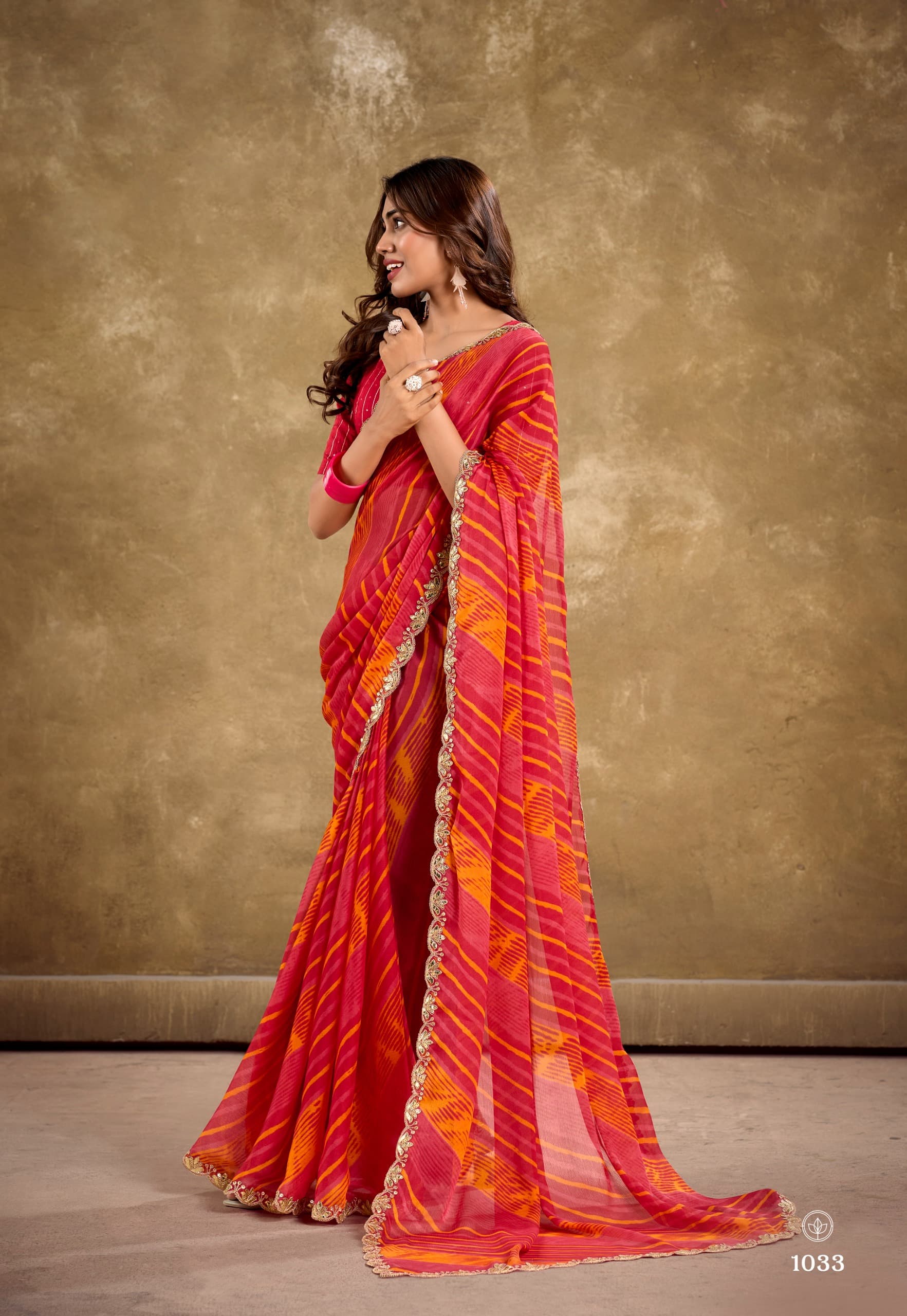 Pure Chiffon Lehariya Saree