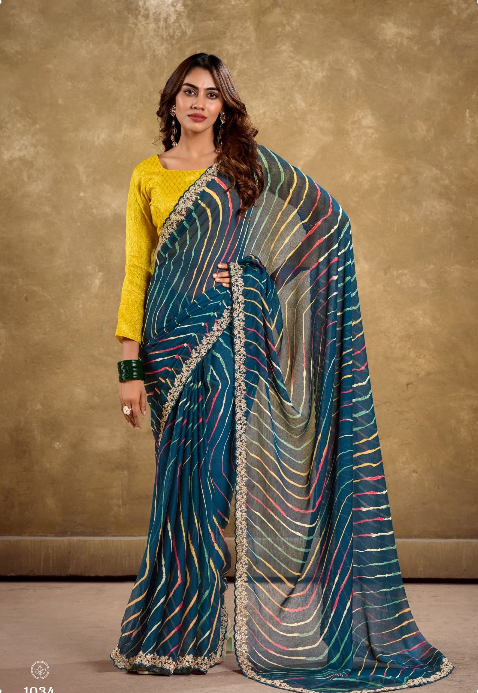 Pure Chiffon Lehariya Saree