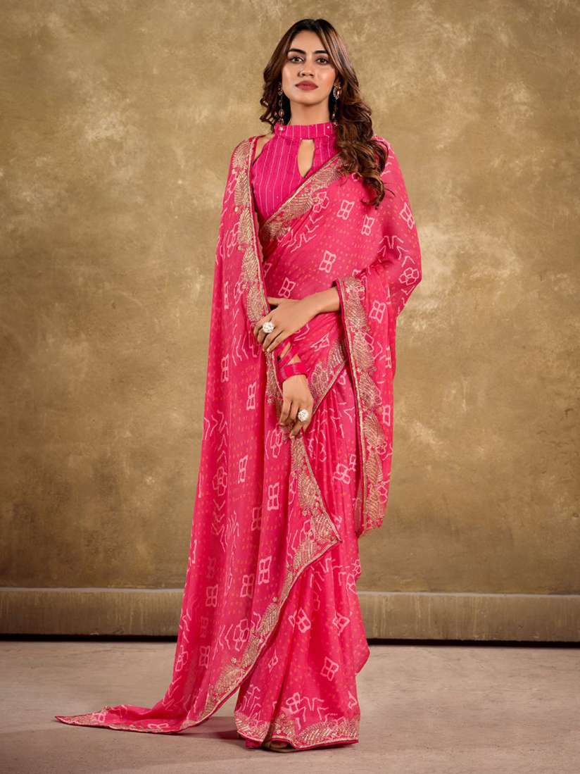 Pure Chiffon Lehariya Saree