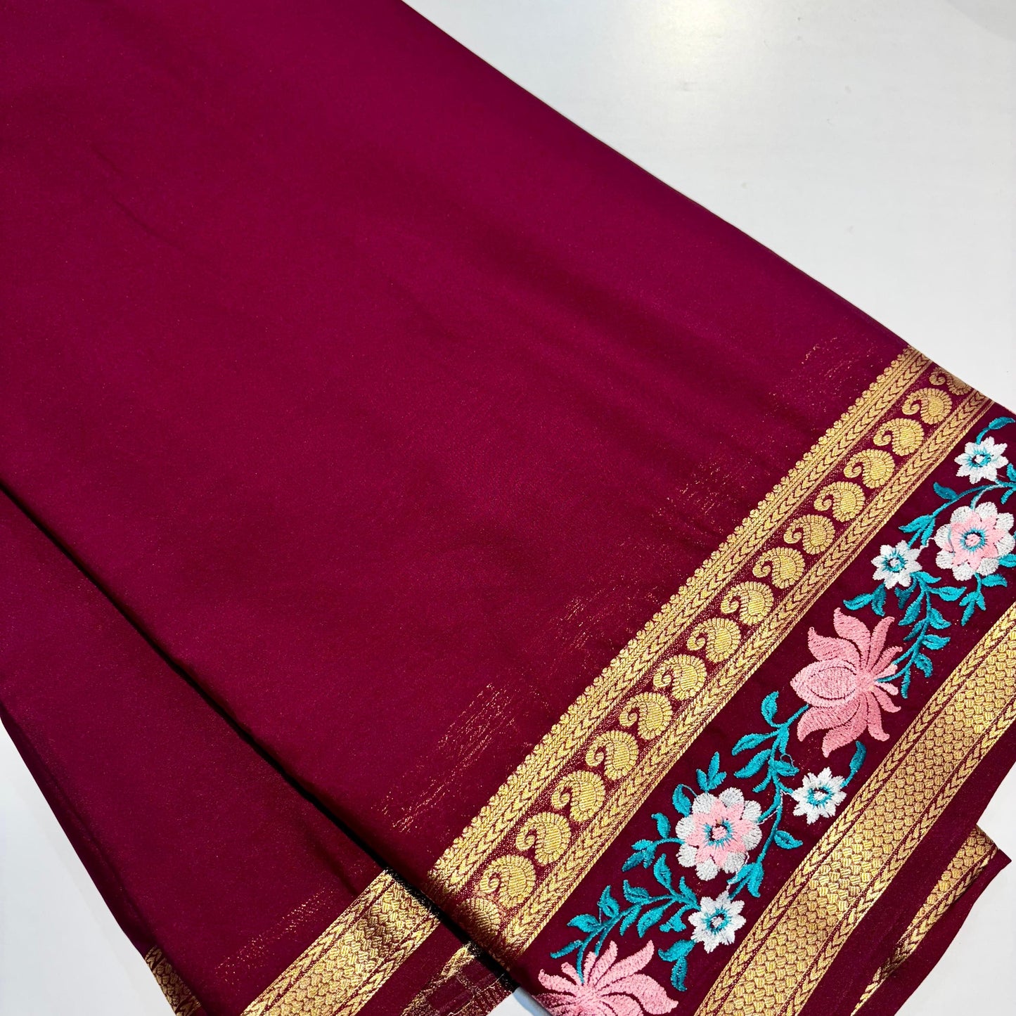 Semi Mysore Crepe Saree