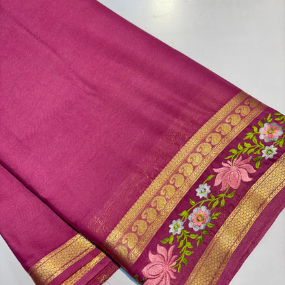 Semi Mysore Crepe Saree