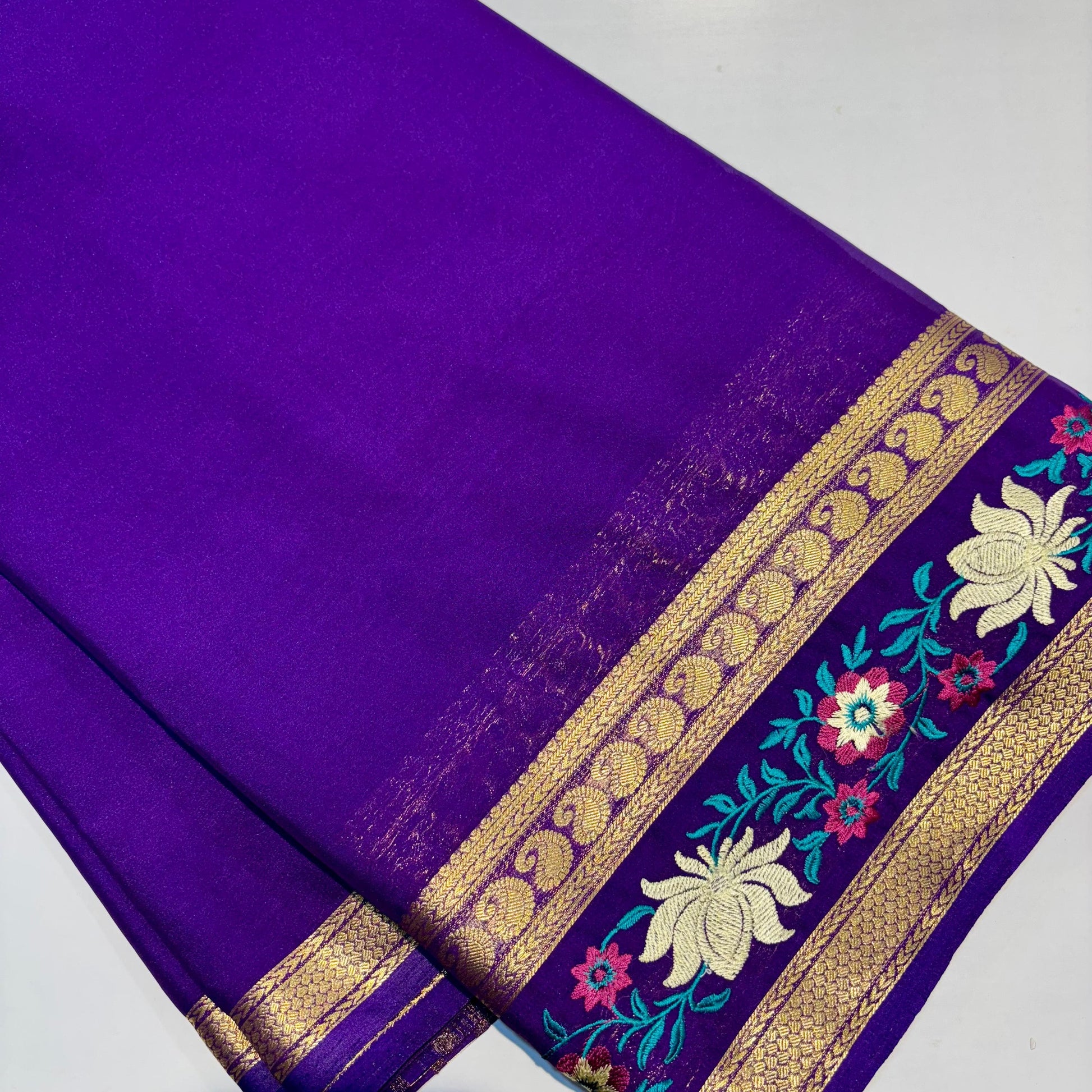 Semi Mysore Crepe Saree