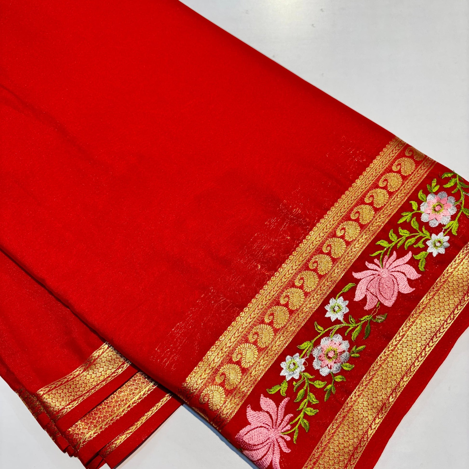 Semi Mysore Crepe Saree