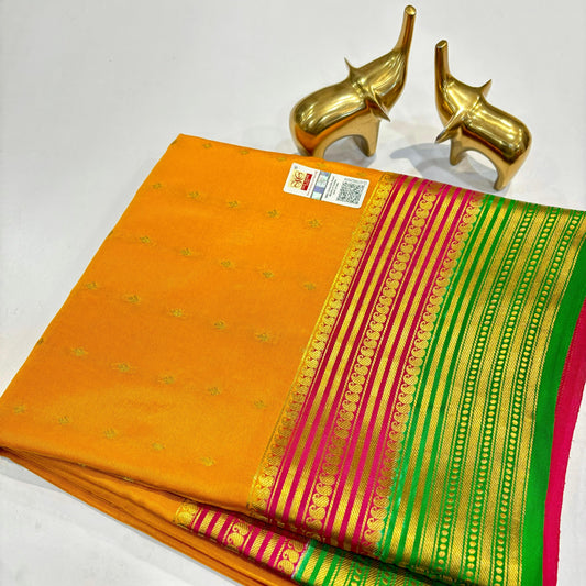 Pure Mysore Silk Saree | 120 grams | KSIC Grade | 3D Color Pattern