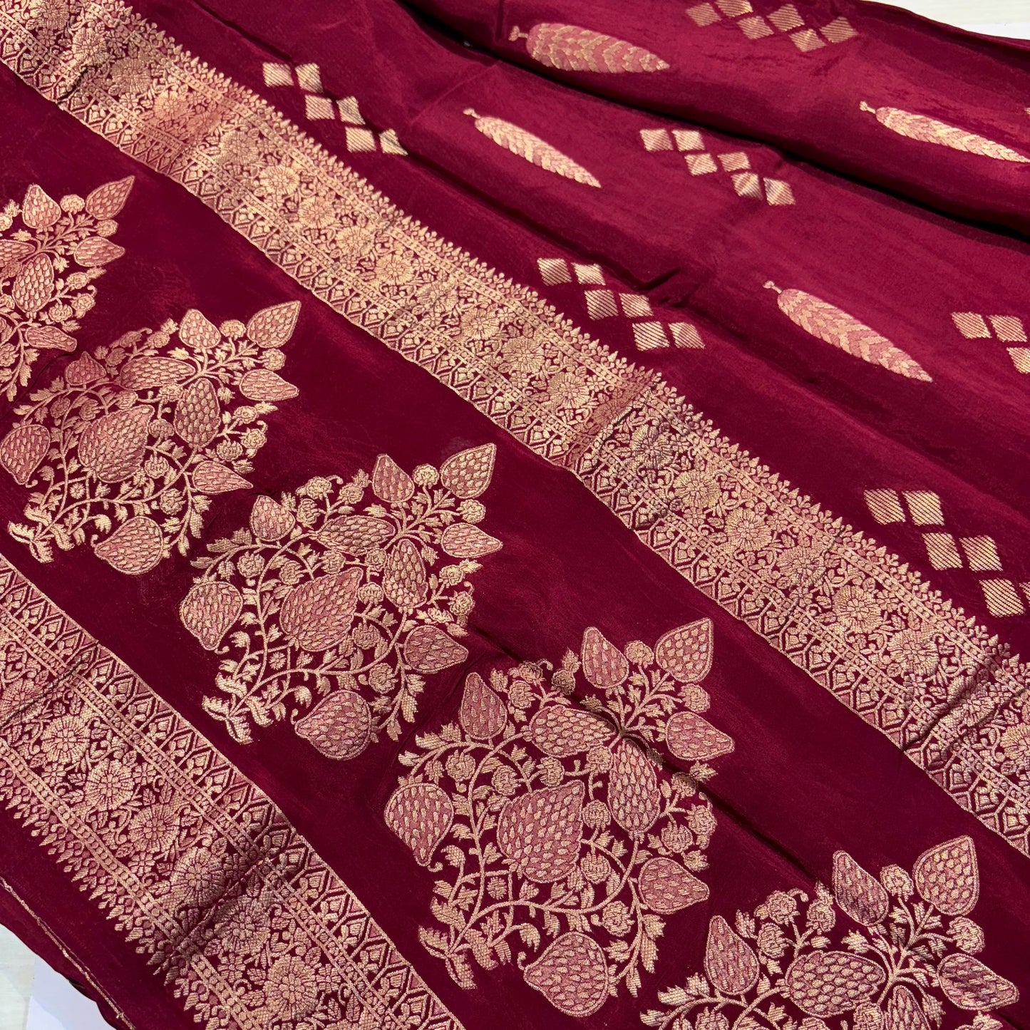 Banarasi Crepe Silk Saree | Designer Zari