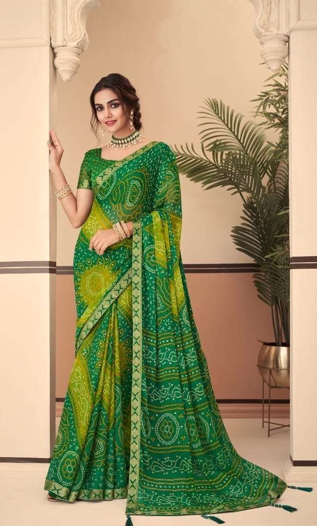 A Trendy Designer Chiffon Saree is Just a Click Away! - SM CREATION