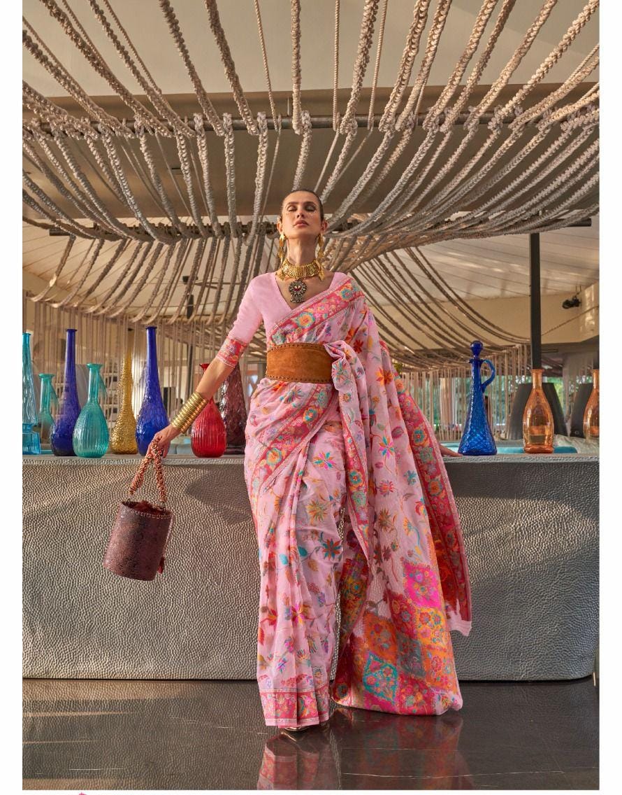 Kashmiri Modal Silk Handloom Weaving Saree 