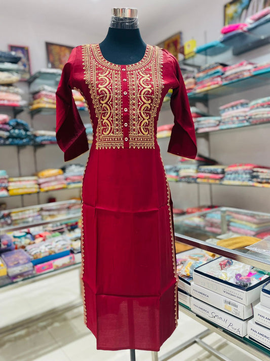 Buy online Soft Silk Cotton Kurti in India