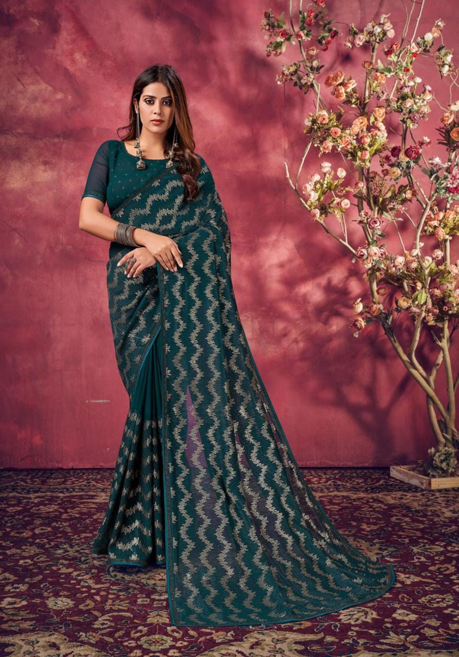 Pure Georgette W/ Sequence Weaving