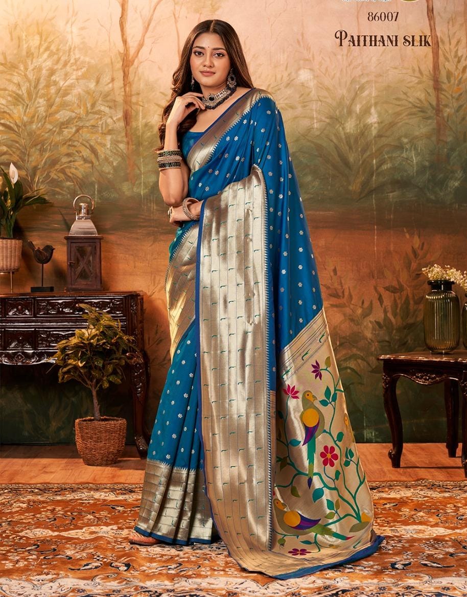 Soft Paithani Silk sarees with Zari Weaving