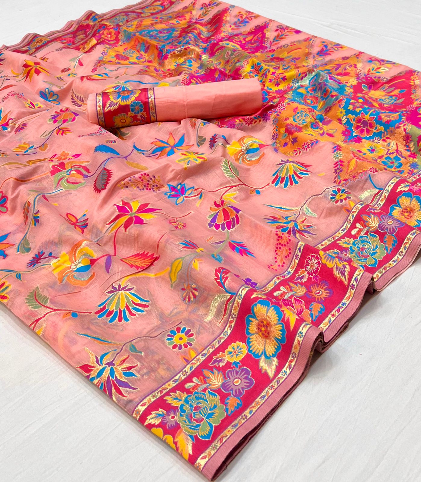 Buy Kashmiri Modal Silk Handloom Weaving Saree India